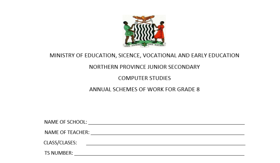 COMPUTER STUDIES ANNUAL SCHEMES OF WORK FOR GRADE 8