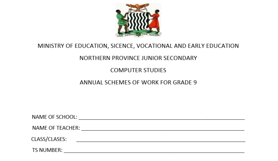 COMPUTER STUDIES ANNUAL SCHEMES OF WORK FOR GRADE 9