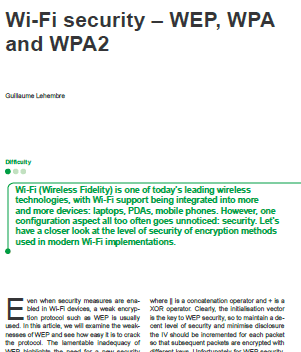 Wi-Fi security – WEP WPA and WPA2