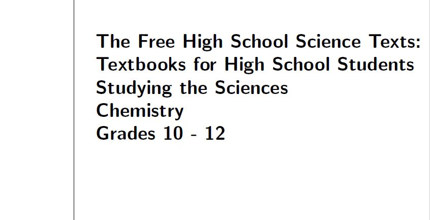Chemistry Grade 10-12