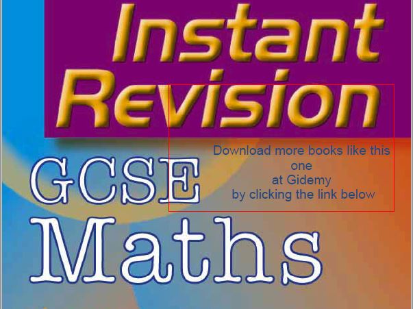 GCSE Mathematics Instant Revision