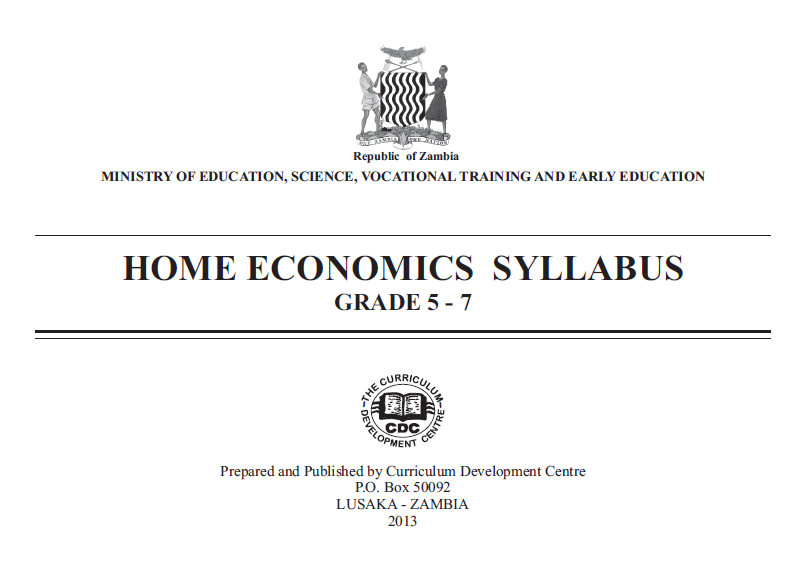 HOME ECONOMICS  SYLLABUS GRADE 5 – 7