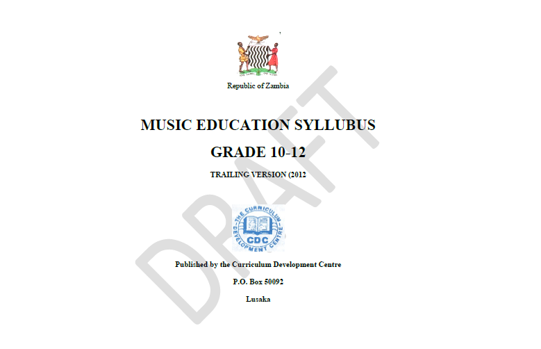 MUSIC EDUCATION SYLLUBUS GRADE 10 12