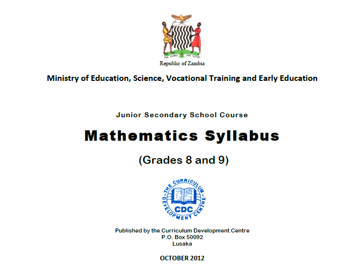 Mathematics Syllabus Grades 8 and 9