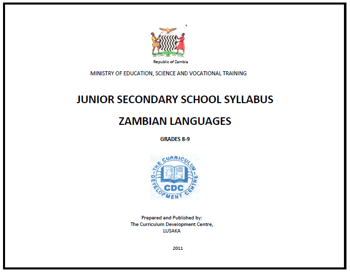 ZAMBIAN LANGUAGES GRADES 8-­‐9