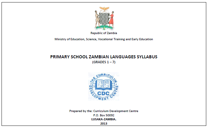 ZAMBIAN LANGUAGES SYLLABUS (GRADES 1 – 7)