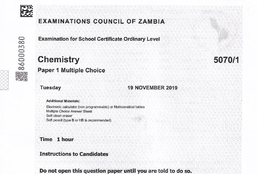 ECZ 2019 Exam Past Papers for All Grades